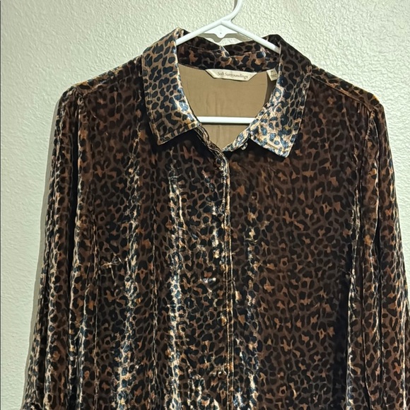 Soft Surroundings Icon Silk Velvet Poets Shirt in Animal Print Tunic Top - Picture 3 of 7